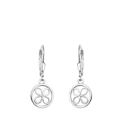 Abbildung von Sofia Milani Cloverleaf Circle Ohrringe, Damen, Größe: One Size, Silver