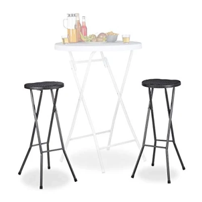 Abbildung von relaxdays Barhocker klappbar BASTIAN, Schwarz