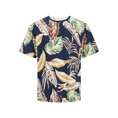 Abbildung von Jack &amp; Jones Resort AOP TEE Tshirt print, Herren, Größe: Small, Navy blazer