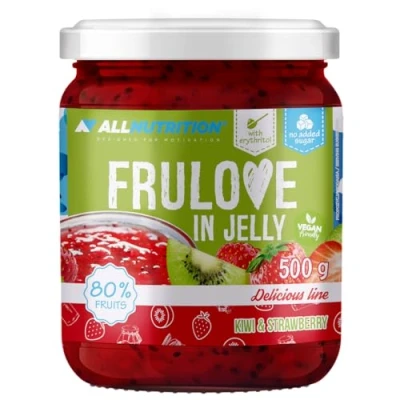 Abbildung von ALLNUTRITION Zuckerfreie Marmelade Frulove in Jelly Kiwi &amp; Strawberry Low Carb Früchte Gelee 80% Fruchtgelee Kalorienarmer Aufstrich Veganerfreundlich 500g