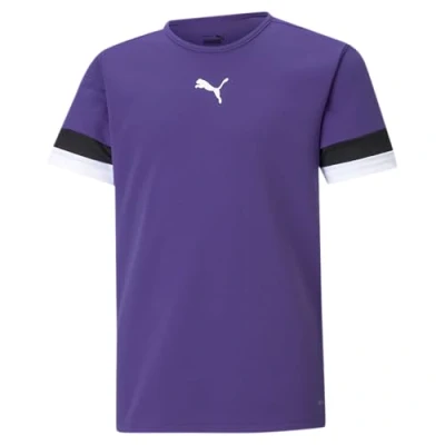 Abbildung von Puma Teamrise Sport Tshirt für Kinder, Größe: 116, Lilaschwarzweiss