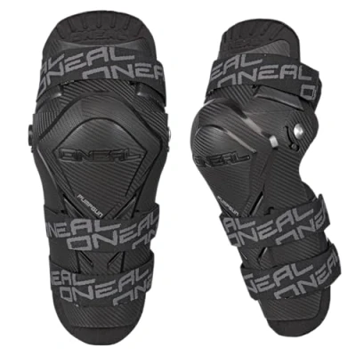 Abbildung von O&#039;NEAL Knieprotektor Motocross Enduro Hartplastikschale im Carbon Look, mit Thermoschaum gepolstert PUMPGUN MX Knee Guard Erwachsene Schwarz One Size