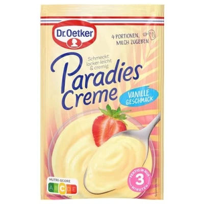 Abbildung von Dr. Oetker Paradies Creme Zitronen Geschmack 13er Pack, 13 x 72,5 g, Dessertpulver mit zur Zubereitung eines Desserts, jeweils vier Portionen.