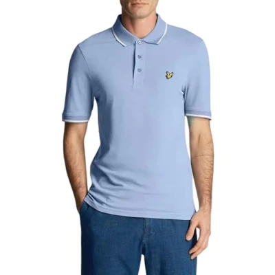 Abbildung von Lyle &amp; Scott Tipped Poloshirt, Herren, Größe: Medium, Light blue/white