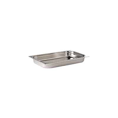 Abbildung von Vogue Gastronorm Pfanne 1/1, Edelstahltablett, Tiefe: 200 mm, Fassungsvermögen: 28 Liter, Behälter für heiße und kalte Speisen, Bain Marie geeignet, Deckel separat erhältlich, K918