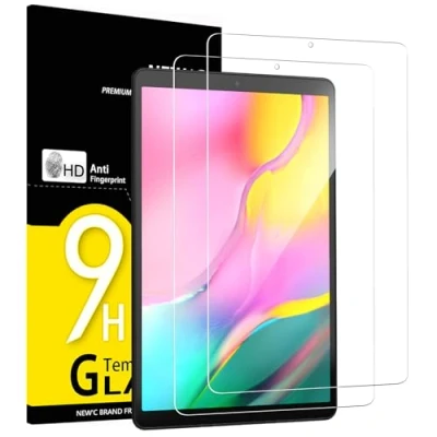 Abbildung von NEW&#039;C 2 Stück, Schutzfolie für Samsung Galaxy Tab A 2019 10,1 Zoll (SM T510 SM T515), Panzer Schutz Glas Folie,9H Härte,HD Displayschutzfolie, 0.33mm Ultra klar