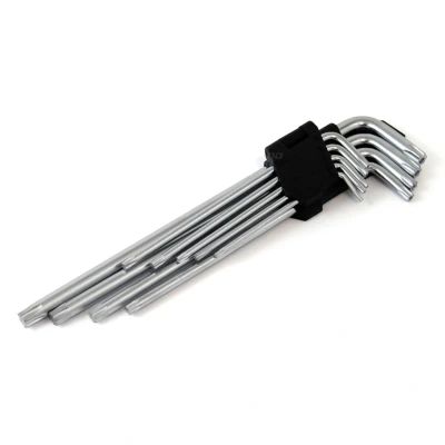 Abbildung von AMiO 01039 Winkelschraubendrehersatz T10,T15,T20,T25,T27, T30,T40,T45,T50 Chrom Vanadium Stahl TORX 9