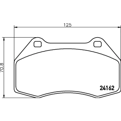 Abbildung von HELLA 8DB 355 012 151 Bremsbelagsatz nicht für Verschleißwarnanzeiger vorbereitet RENAULT: CLIO 3, MEGANE 3 Coupe, 2