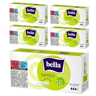 Abbildung von bella Tampo Tampons Super: Super mit Easy Twist System, 5er Pack (5 x 16 Stück), perfekt für Anfängerinnen