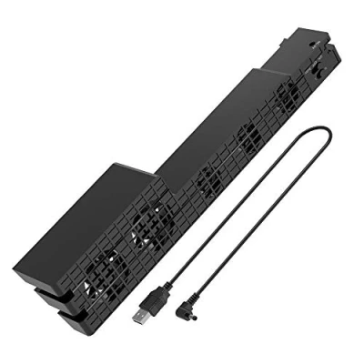 Abbildung von DollaTek USB Externer 5 Fan Super Turbo Temperaturlüfter mit Kabel Schwarz für PS4 Pro Spielekonsole