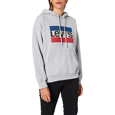 Abbildung von Levi&#039;s Damen Graphic Standard Hooded Sweatshirt Hoodie, Logo Starstruck Heather Grey, M