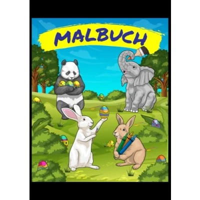 Abbildung von Ostern Tiere Malbuch: XXL Malbuch für Kinder mit 120 Ausmalbildern von Hasen und anderen Tieren zum Thema im DIN A4 Format