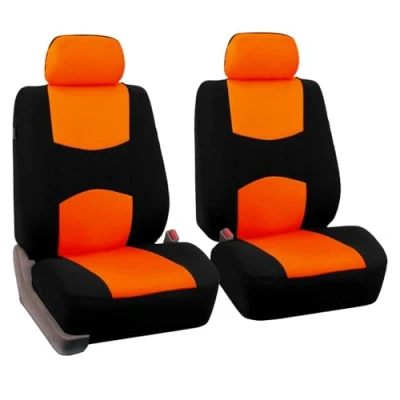 Abbildung von Satz vorne Flachgewebe Autositzbezüge Orange
