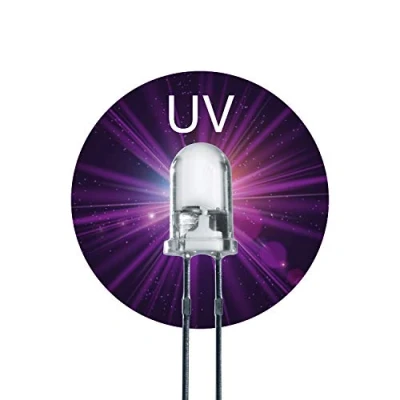 Abbildung von Lumetheus LED 5mm Farbe UV ultraviolett 20 Stück Schwarzlicht Leuchtdioden ca. 3V Diode 2 Pin LEDs Gehäuse klar