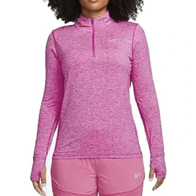 Abbildung von Nike Performance W NK Element TOP HZ Langarmshirt, Damen, Größe: XS, Active fuchsia/med soft pink heather/silver
