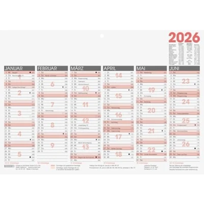 Abbildung von 25 x Brunnen Tafelkalender A4quer 2026