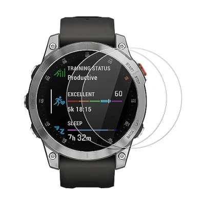 Abbildung von kwmobile 2X Echtglas Displayschutzfolie kompatibel mit Garmin EPIX Schutzglas Displayschutz für Smartwatch aus Glas Schutz Fitness Tracker
