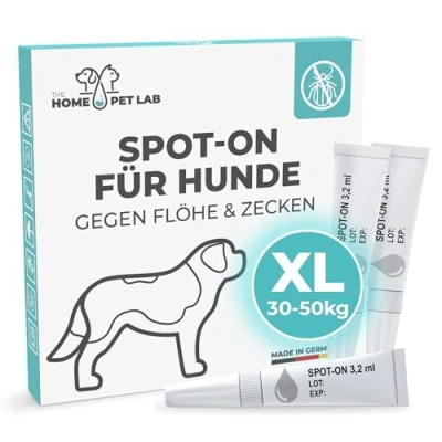Abbildung von The Home Pet Lab Spot On Zecken und Floh Schutz für Hunde (XL: 30 50 kg), Effektiver Zeckenschutz den Hund, 3 Monate Langzeitwirkung gegen