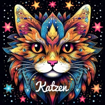 Abbildung von Katzen Malbuch für Erwachsene mit schwarzem Hintergrund (Tier Malbücher)