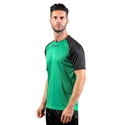 Abbildung von Givova Corpus 3 Elastisches Ärmel Unterhemd M/L T Shirt, Verde/Nera, L