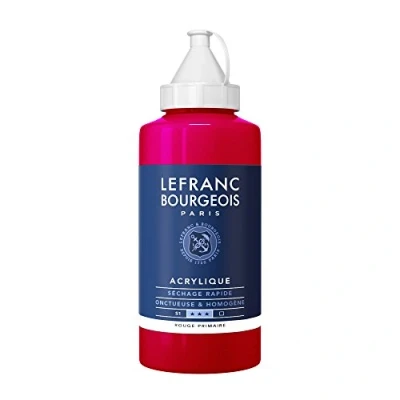 Abbildung von Lefranc Bourgeois 300417 Fine Acrylfarbe Primärrot, 750ml Flasche, cremige auf Wasserbasis, schnell trocknend, lichtecht, wasserfest