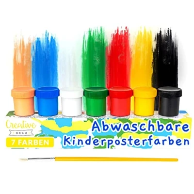 Abbildung von Creative Deco Fingerfarbe Fingerfarben Kinder Ungiftig Bastelfarben, auf Wasserbasis