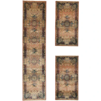 Abbildung von THEKO Bettumrandung &quot;Gabiro 856&quot;, (3 tlg.), Bettvorleger, Läufer Set für das Schlafzimmer, Kurzflor, Orient Optik