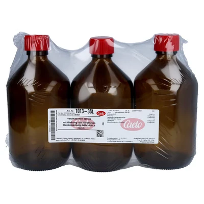 Abbildung von Veralflasche Braun 500 ml m.Gießring u.V 3 St