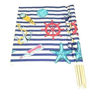 Abbildung von Aves 24 Windschutz 8m x 80cm für Strand Garten See Meer SICHTSCHUTZ Wind Zaun Schutz Blickschutz Camping (23. Maritime)