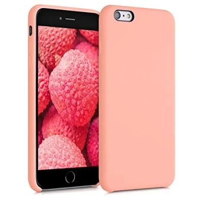 Abbildung von kwmobile Hülle kompatibel mit Apple iPhone 6 Plus / 6S Silikon Handy Case Handyhülle weiche Oberfläche kabelloses Laden Grapefruit Pink