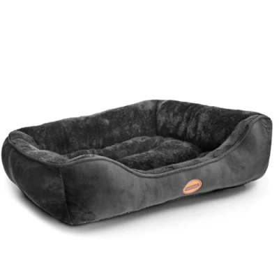 Abbildung von Nobleza Hundebett Grosse Hunde, Hundekorb Rutschfestes, Superweicher Faserfüllung, Waschbar für Kleine und Mittelgroße Hunde Katzen, Schwarz, 87x77cm