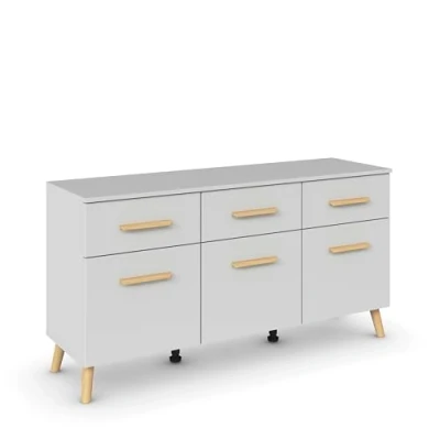 Abbildung von rauch Kombikommode &quot;Skandi by Aditio&quot;, mit Massivholzgriffen, 3 Schubladen Softclose Funktion