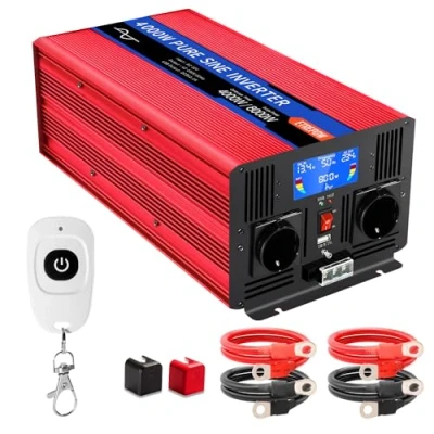 Abbildung von ETREPOW 4000w Spannungswandler 12v 230v Reine Sinus Wechselrichter mit 2 EU Steckdosen und USB, kabellose Fernbedienung, LCD Bildschirm Spitzenleistung 8000w Kfz Konverter