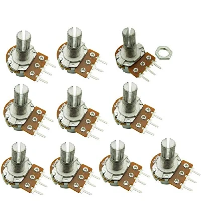 Abbildung von Aihasd 10PCS B50K 50K Ohm Adjustment Single Linear Rotary Taper Potentiometer Shaft 15mm