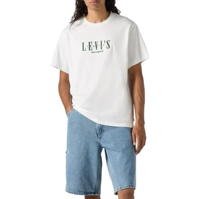 Abbildung von Levi&#039;s Ss Relaxed Fit Tee Serif Logo White+ Gra