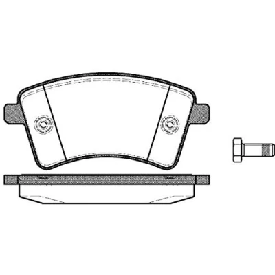 Abbildung von ROADHOUSE 21351.00 Bremsbelagsatz Vorderachse ohne integrierten Verschleißsensor mit Schrauben, Klebefolie Zubehör