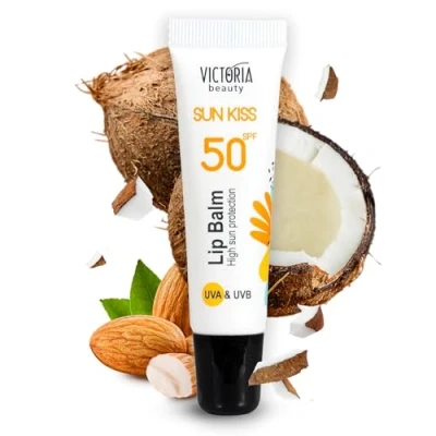 Abbildung von Victoria Beauty Lippenbalsam LSF 50, Sonnenschutz für Lippen, Lip Balm with SPF UVA und UVB, mit hohem Breitspektrumschutz, wasserfeste Formel, 10ml