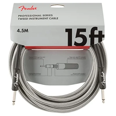 Abbildung von Fender Kabel Professional Series, Gerade/Gerade, 4,5m, White Tweed