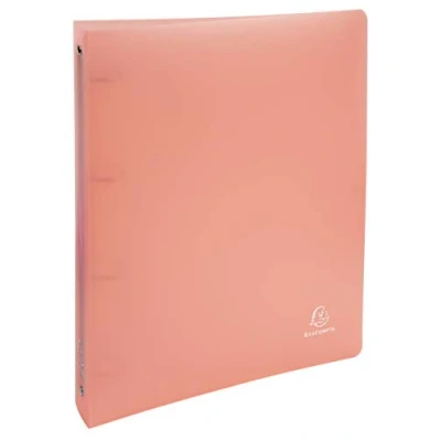 Abbildung von Exacompta 51977E 5er Pack Premium Kunststoff Ringbuch Chromaline aus transluzentem Polypropylen 4 Ringe Füllhöhe 30mm DIN A4 Maxi Plastikordner ideal für Büro und Schule, Pastell Farbe Koralle
