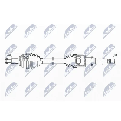 Abbildung von NTY NPW RE 174 Antriebswelle Vorderachse rechts 945 90 RENAULT: LAGUNA 3 Grandtour
