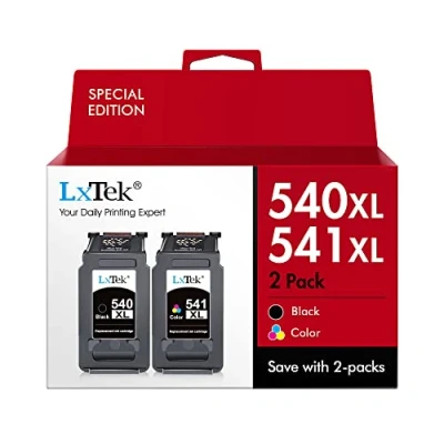 Abbildung von LxTek 540 541 XL Wiederaufbereitet Tintenpatrone Kompatibel für Canon Druckerpatronen PG 540XL CL 541XL Pixma TS5150 MG3650 MG3600 MG4250 MX475 MX375 MX535 MG3150 MG3500 MG3550 (2er Pack)