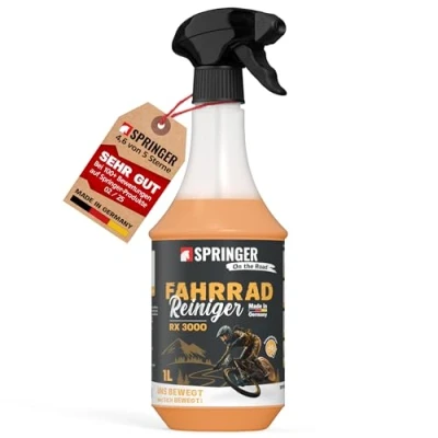Abbildung von SPRINGER RX3000 Fahrradreiniger 1L Made in Germany Säurefreies Fahrrad Reinigungsmittel Komplett Spray mit gut haftender Gel Formel Fahrradpflege für alle Räder
