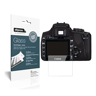 Abbildung von dipos I 2X Displayschutz klar kompatibel mit Canon EOS 400D Schutzfolie 9H Anti Shock