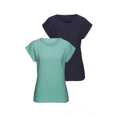 Abbildung von Vivance 2 PACK Tshirt basic, Damen, Größe: 36/38, Smaragd navy
