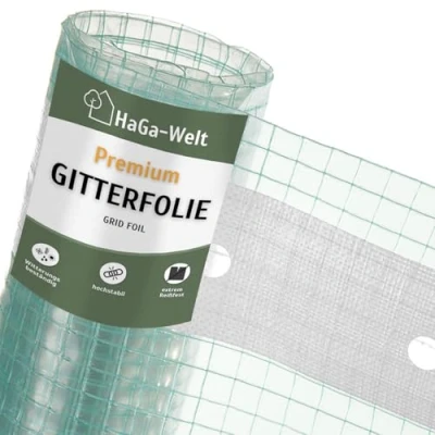Abbildung von HaGa Gitterfolie in 1,5m Breite (Meterware), Gewächshausfolie, UV stabilisiert, Sonnenschutzfolie