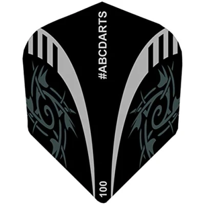 Abbildung von Pentathlon Flights ABC Darts Tribal Schwarz 10 sätz (30 stück Dart Flights)