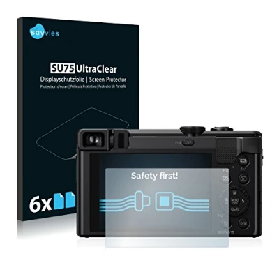 Abbildung von Savvies 6 Stück Schutzfolie für Panasonic Lumix DMC TZ81 Displayschutz Folie Ultra Transparent