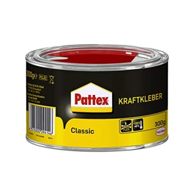 Abbildung von Pattex Kraftkleber Classic, extrem starker Kleber für höchste Festigkeit, Alleskleber den universellen Einsatz, hochwärmefester Klebstoff, 1 x 300g