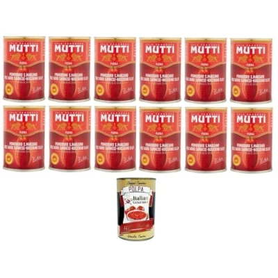 Abbildung von Mutti Pomodoro San Marzano Dell&#039;Agro Sarnese Nocerino D.O.P S. Tomate vom Agro 12x 400gr + Italian Gourmet polpa 400g