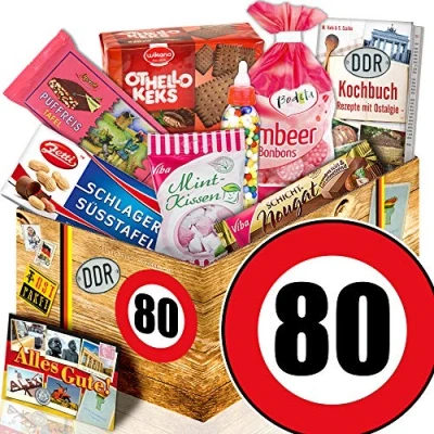 Abbildung von Süssigkeiten Geschenk ++ Ossi Paket Geburtstag 80 Idee Papa